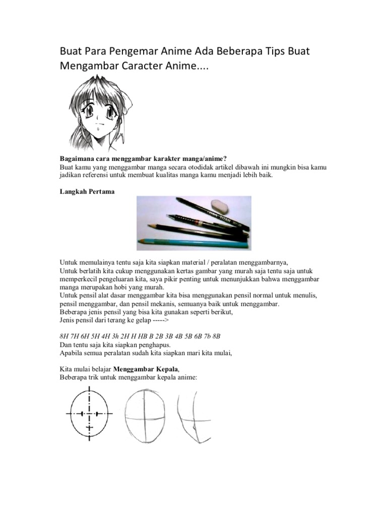 Bagaimana Cara Menggambar Karakter Manga