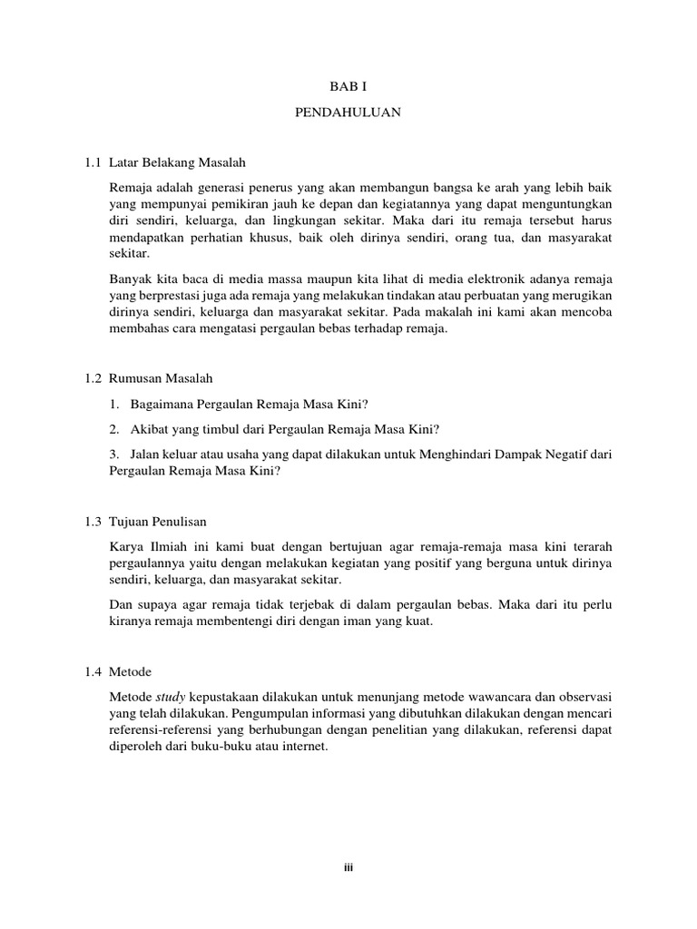 Makalah Pergaulan Bebas