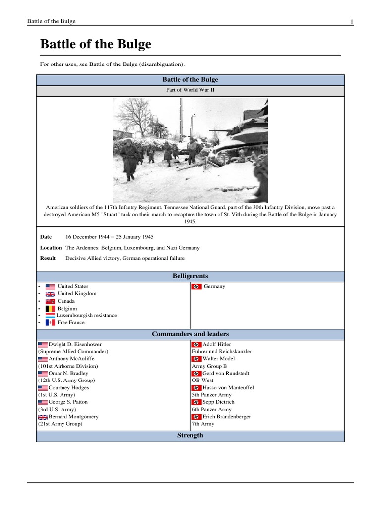 a Battle Of The Bulge Global Conflicts