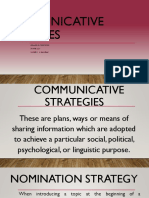 Communicative Strategies