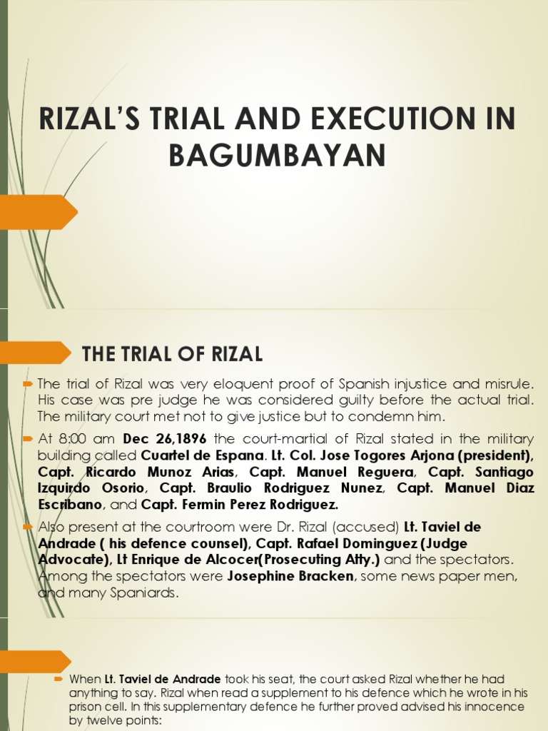 Rizal's Trial and Execution in Bagumbayan | PDF | Philippines