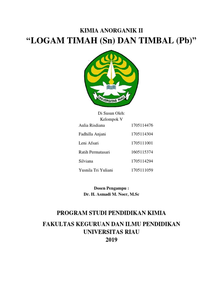 KIMIA II LOGAM TIMAH (Sn) DAN TIMBAL (Pb) PDF