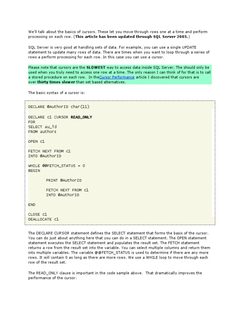 Cursor | PDF | Information Retrieval | Computer Data