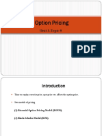 Topic 8 - Option Pricing