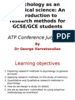 Psychology As An Empirical Science: An Introduction To Research Methods For GCSE/GCE Students