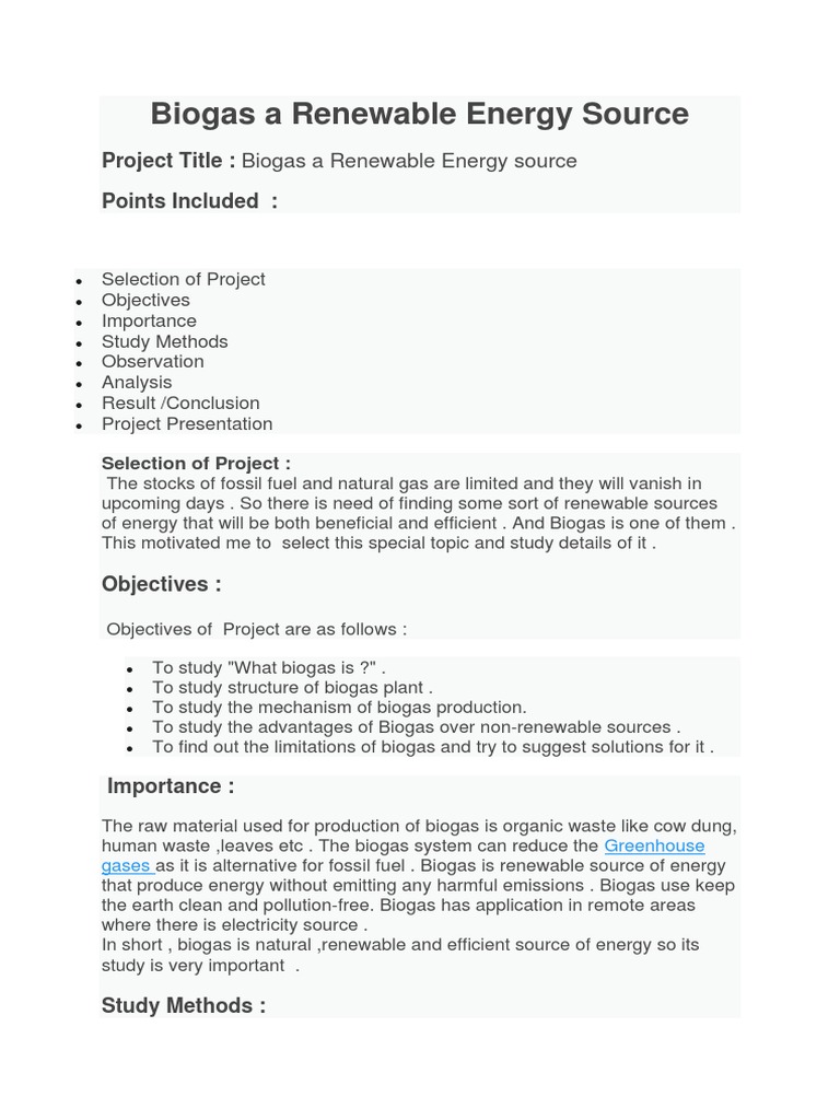 Biogas: Renewable Energy Insights | PDF | Biogas | Anaerobic Digestion