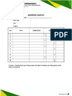 Template Absensi Rapat