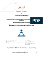 BTech Project Report on "Title of the Project