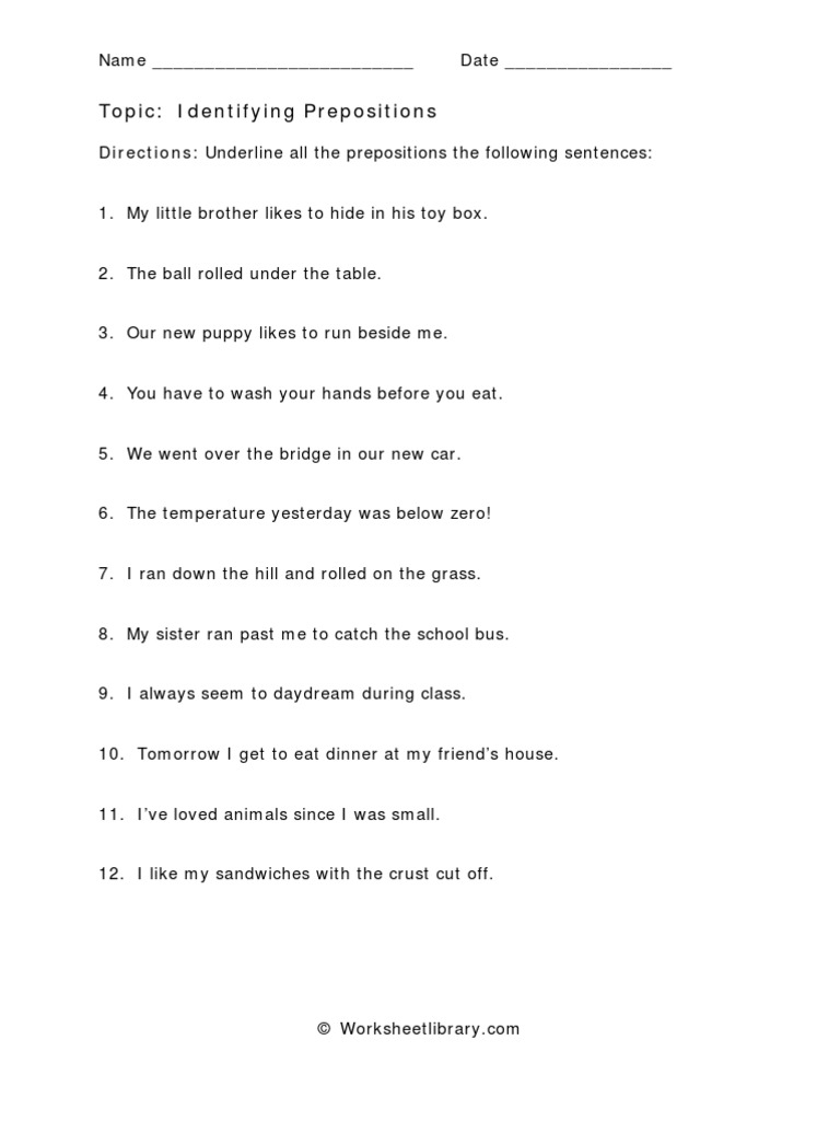 Prepositions 1 | PDF | Home & Garden