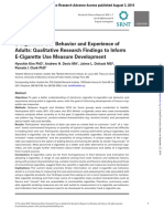 E-Cigarettes Use Behavior and Experience of Adults