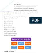 Types of Learning Style Models