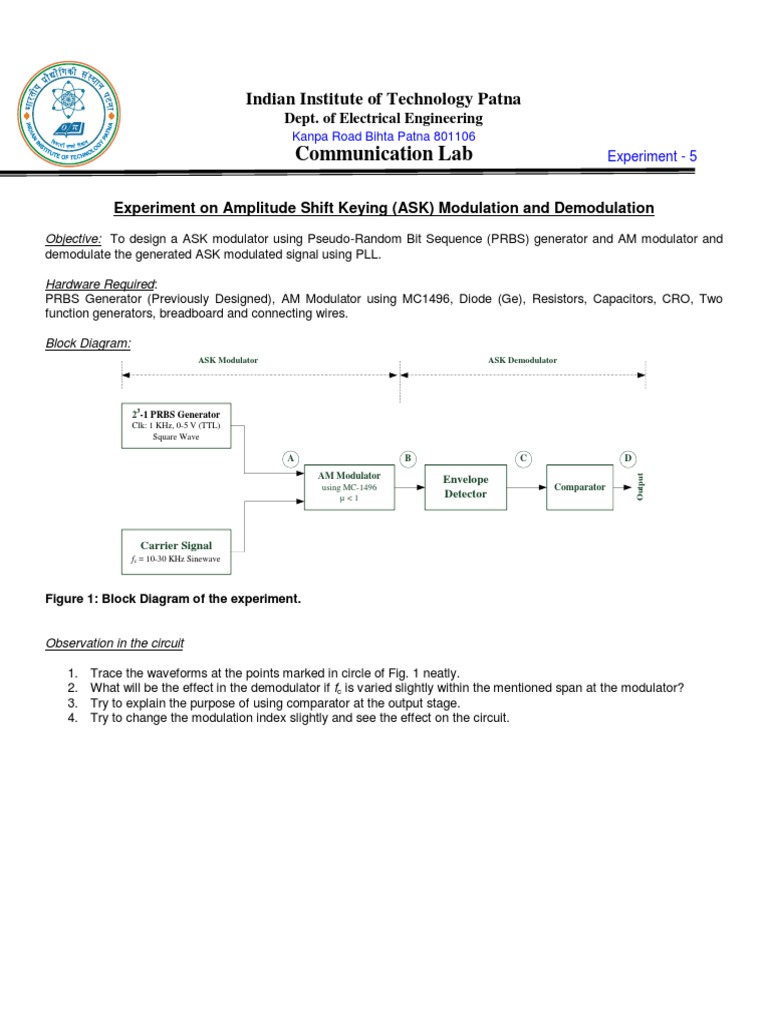 ASK Modulation and Demodulation Experiment | PDF | Computers