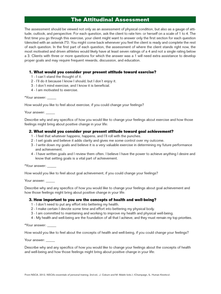 Attitudinal Assessment Guide | PDF | Pride | Motivation