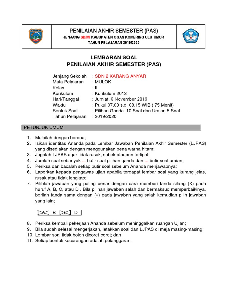 50 Soal Mulok Dan Kunci Jawaban Sd Pics