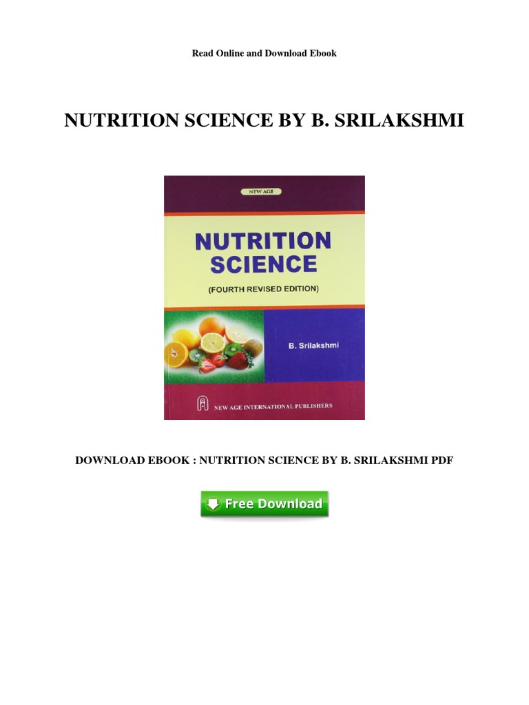 Dietetics by srilakshmi pdf online
