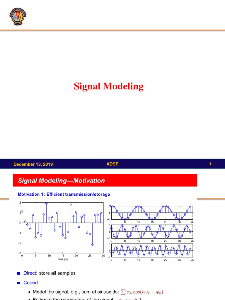 Signal Modeling Techniques Overview | PDF | Autocorrelation | Approximation
