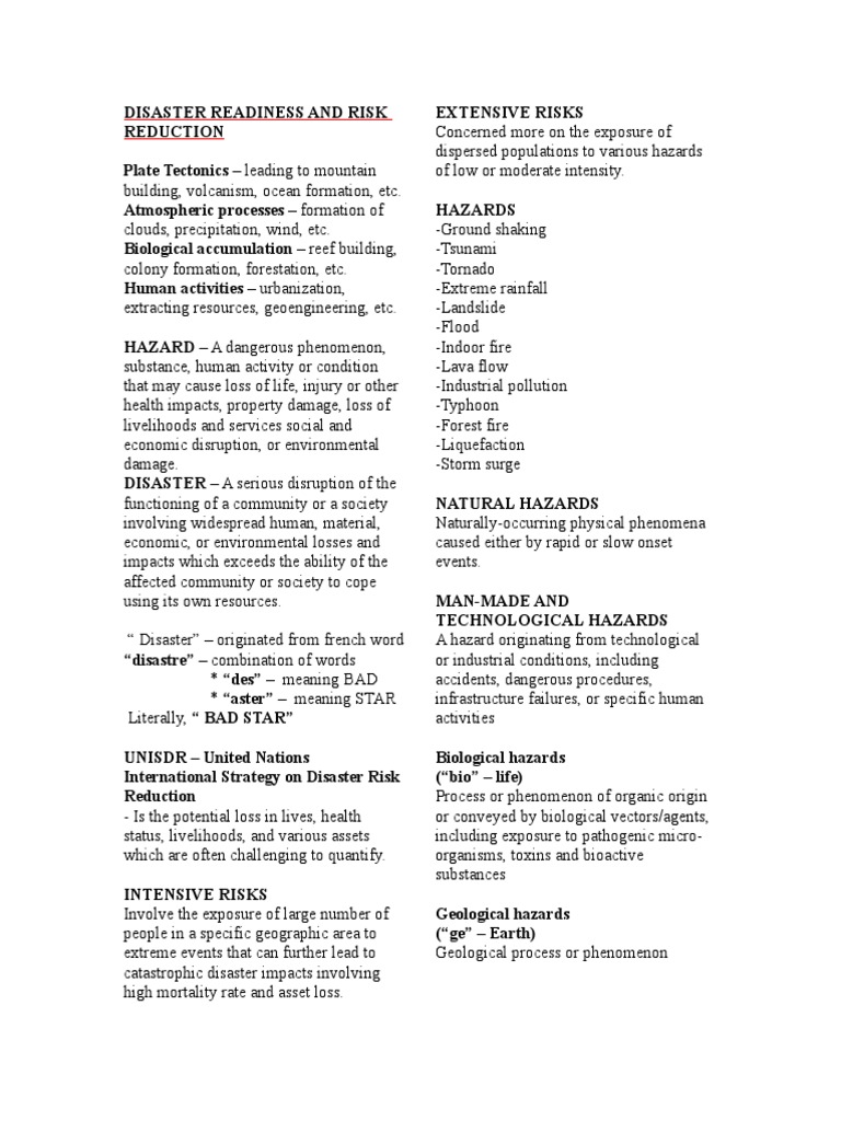 Drrr Reviewer Pdf Hazards Risk