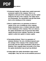 Features of Equity Shares