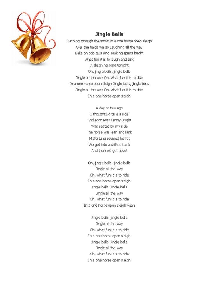 jingle bells original lyrics | pdf | cooking, food & wine