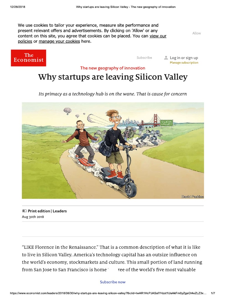 Why Startups Are Leaving Silicon Valley The Economist PDF