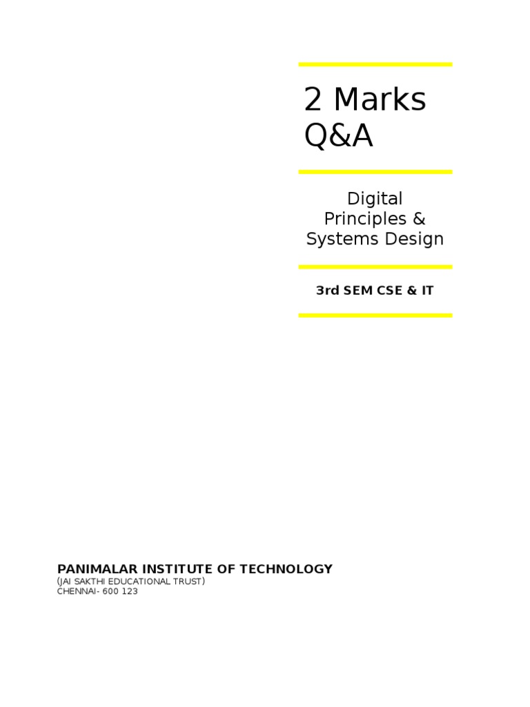 DPSD 2 Marks | PDF | Random Access Memory | Logic Gate