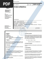 NBR 6033 Ordem alfabetica