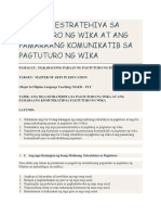 Ang Mga Estratehiya Sa Pagtuturo NG Wika at Ang Pamaraang Komunikatib Sa Pagtuturo NG Wika