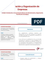 U1 - Introduccion y Conocimientos Basicos de Administracion y Organizacion - Planificacion Estrategica PDF
