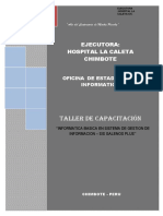 Plan de Capacitacion - Estadistica 2014
