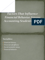 Factors That Influence Financial Behavior Among Accounting Students (Mam)