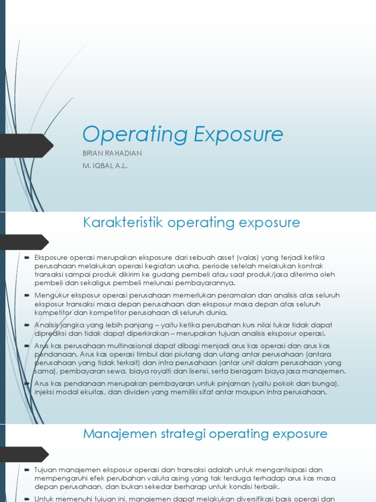 Manajemen Eksposur Operasi Perusahaan | PDF