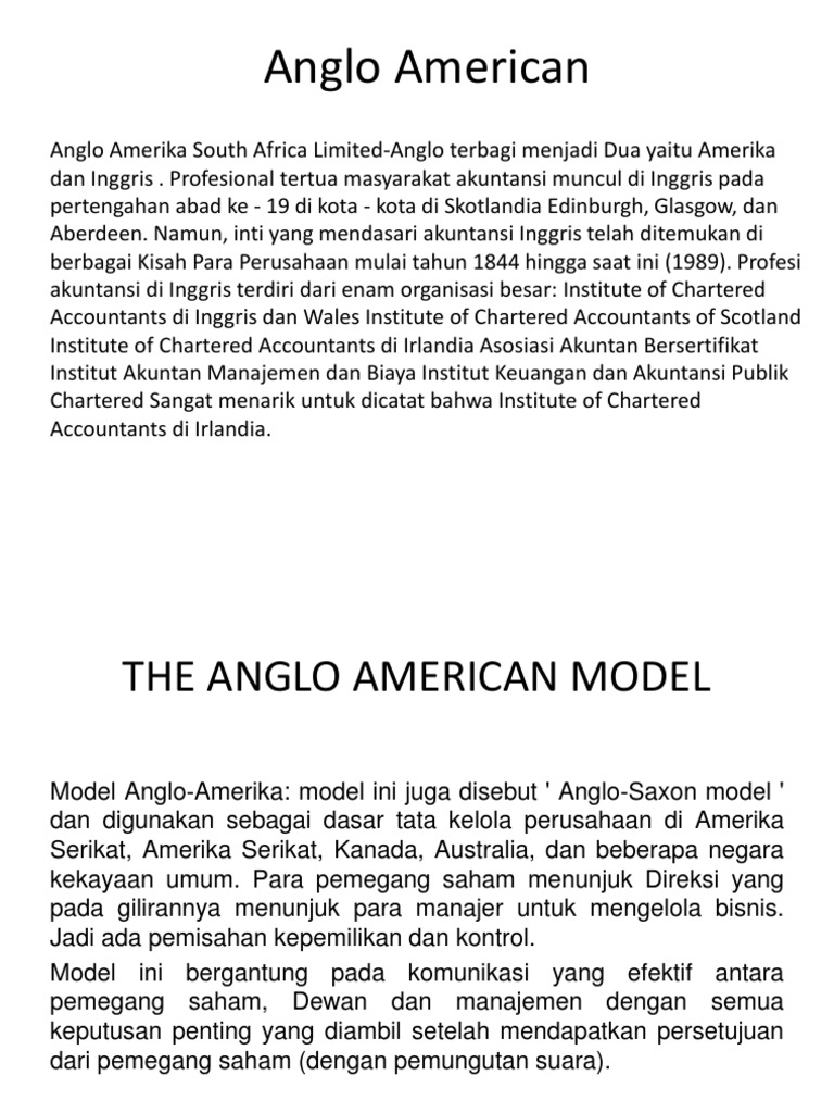 Model Anglo-Amerika dalam Akuntansi | PDF | Bisnis