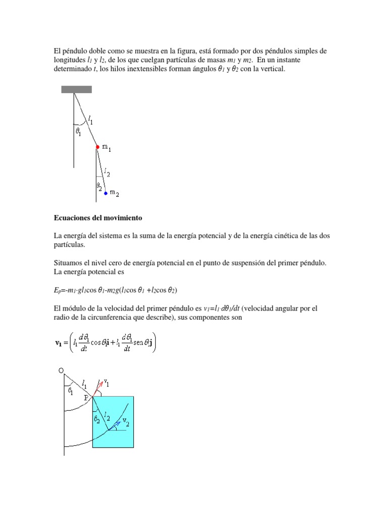El Péndulo Doble A PDF Péndulo Velocidad