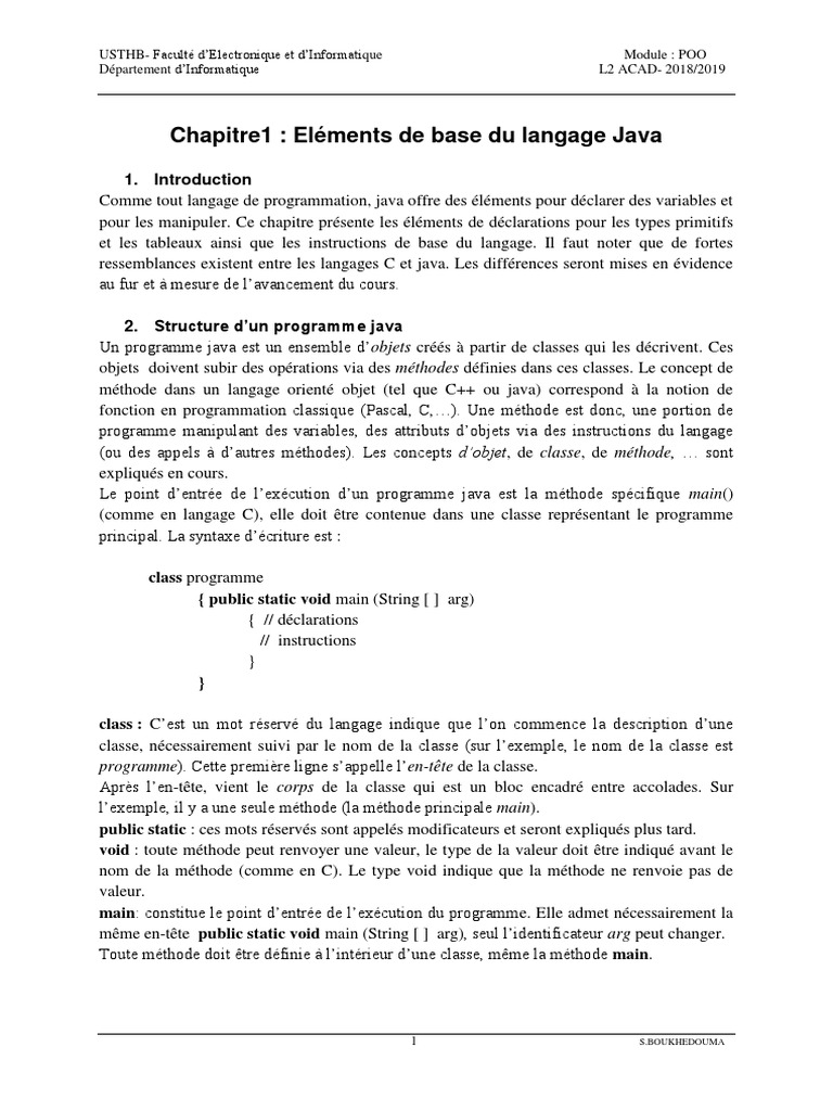 Introduction à la programmation Java | PDF | Langage de programmation ...