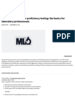 CLIA Requirements For Proficiency Testing: The Basics For Laboratory Professionals
