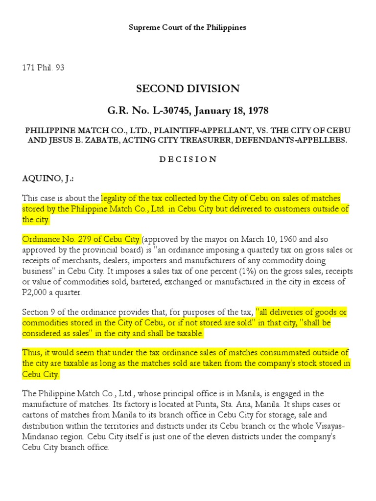11 Philippine Match Co., Ltd. vs. The City of Cebu PDF Damages