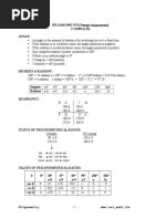 Trignometry Formulas