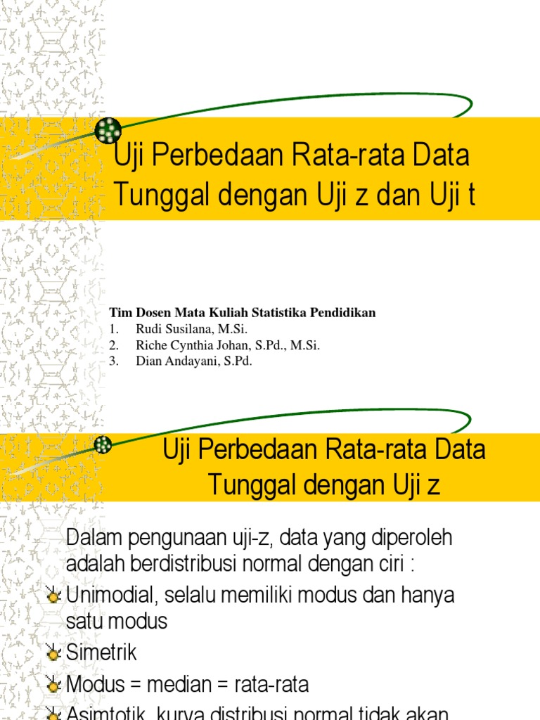 Uji Z & Uji T PDF | PDF