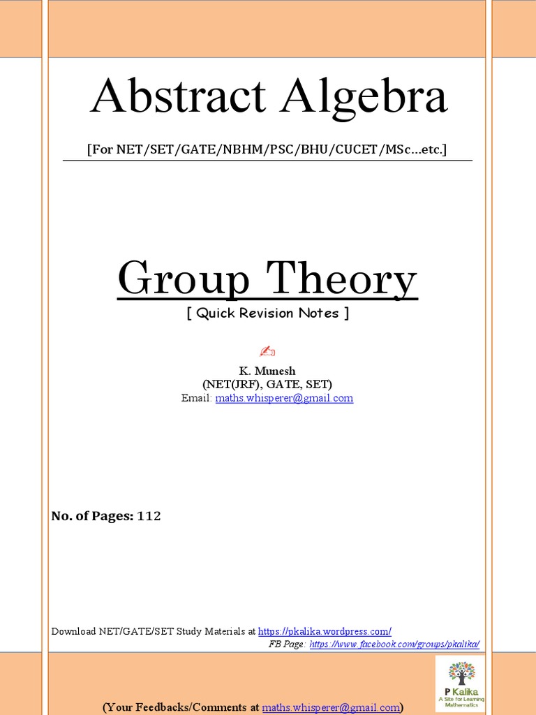 Group Theory Revision Notes for Exams | PDF