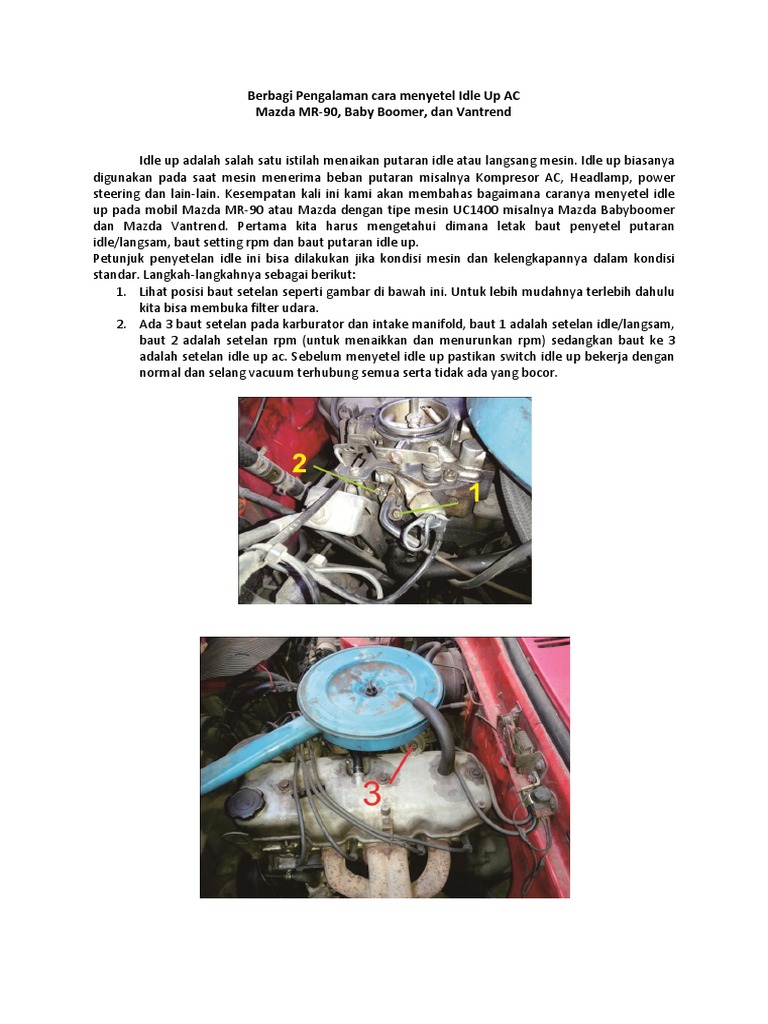 MENYETEL IDLE UP AC PADA MOBIL MAZDA MR90, BABY BOOMER, DAN VANTREND PDF