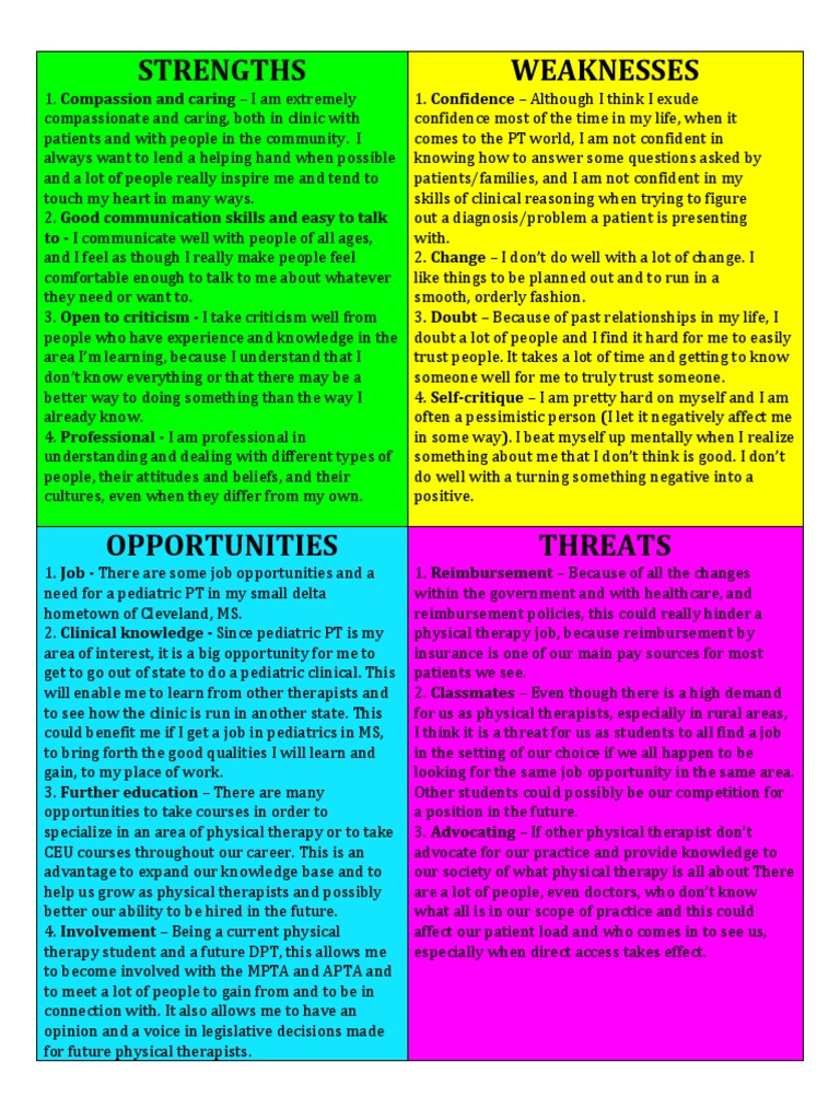 PT SWOT analysis strengths opportunities weaknesses threats | PDF ...