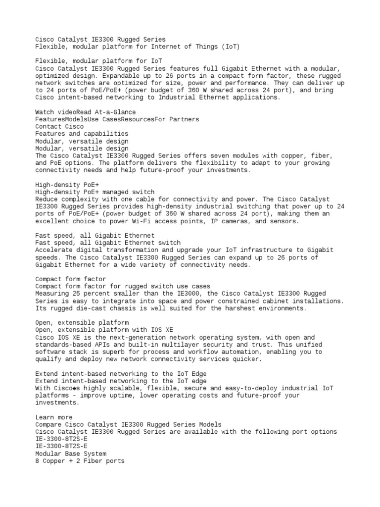 Ethernet Switch Pdf Network Switch Cisco Systems