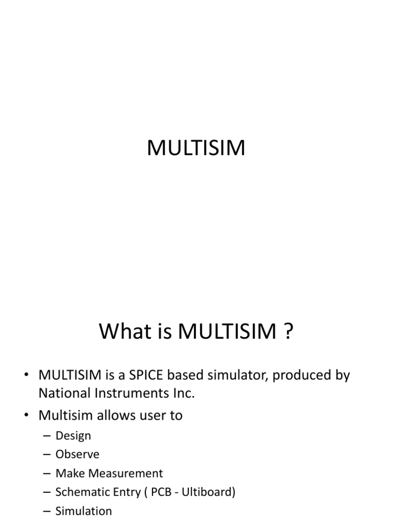 MULTISIM Introduction | PDF
