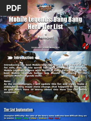 Mobile Legends Tier List PDF, PDF, Leisure