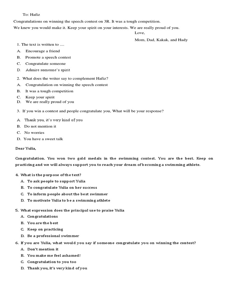 Soal Greeting Card Kelas 8 PDF