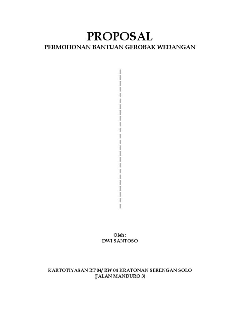Proposal Gerobak Wedangan | PDF