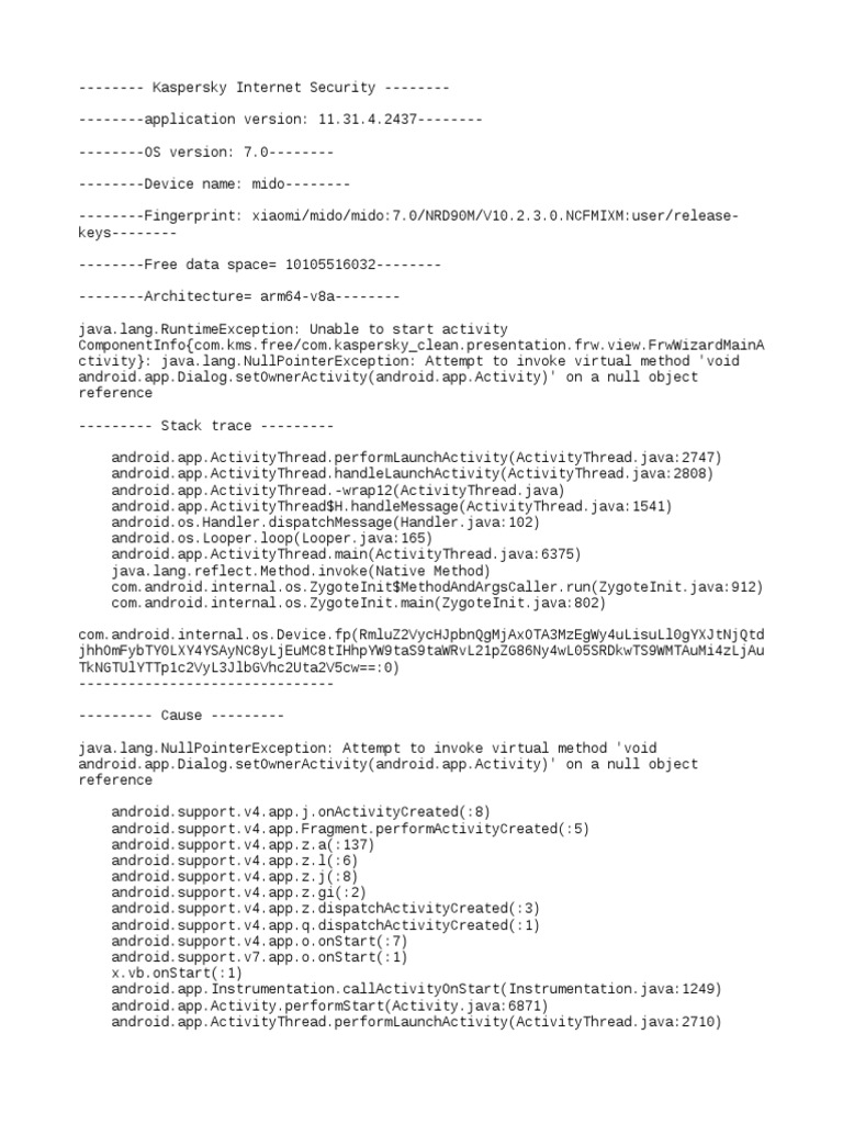 Stack Trace 2019.10.16 14-04-44.799 | PDF | Android (Operating System ...