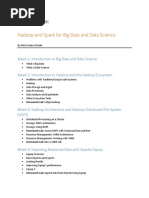 Course Outline Hadoop and Spark For Big Data and Data Science PDF