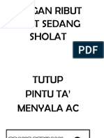 Jangan Ribut Saat Sedang Sholat