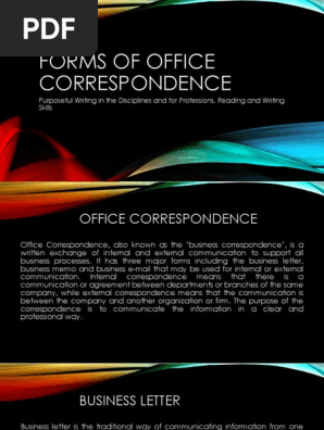 Forms of Office Correspondence